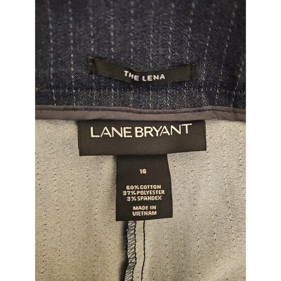 Lane Bryant The‎ Lena Ankle Striped Dress Pants Size 16 Navy Blue - Picture 2 of 11